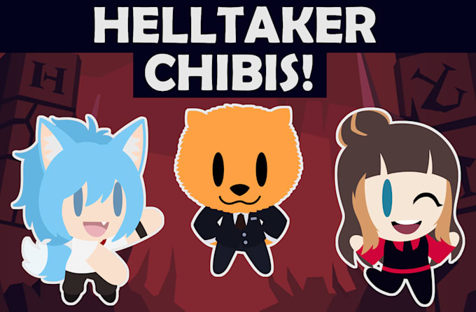 draw or animate any character you want in helltaker chibi style