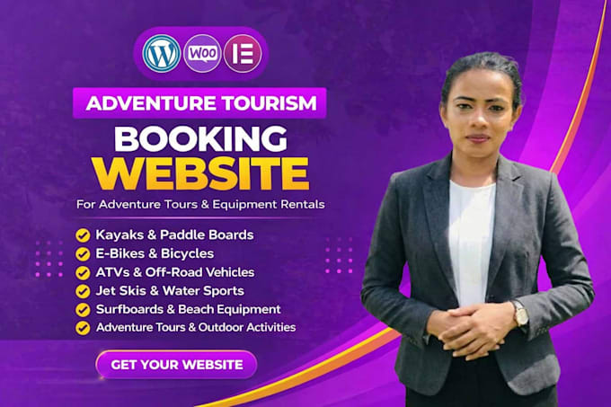build a tourism booking website for kayak, ebike, atv, jet ski and surfboards