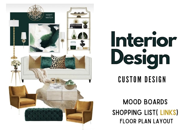 design your interior, make a mood board and shopping list