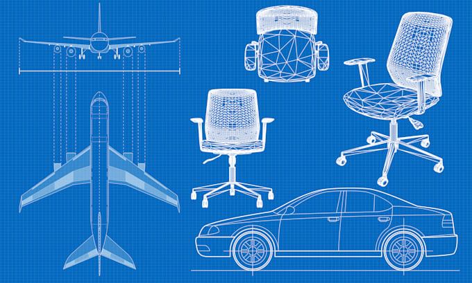 draw blueprints, technical line drawing and utility patent for you