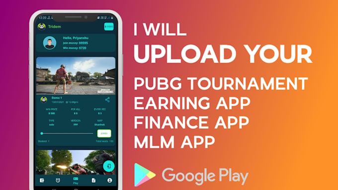 upload pubg tournament app,gambling app on google play store