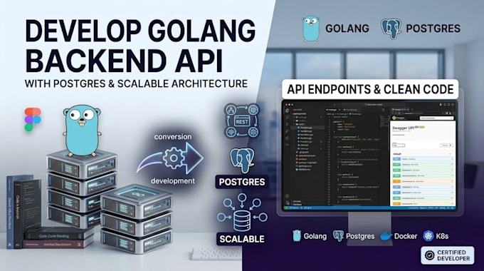develop golang backend API with postgres scalable and clean