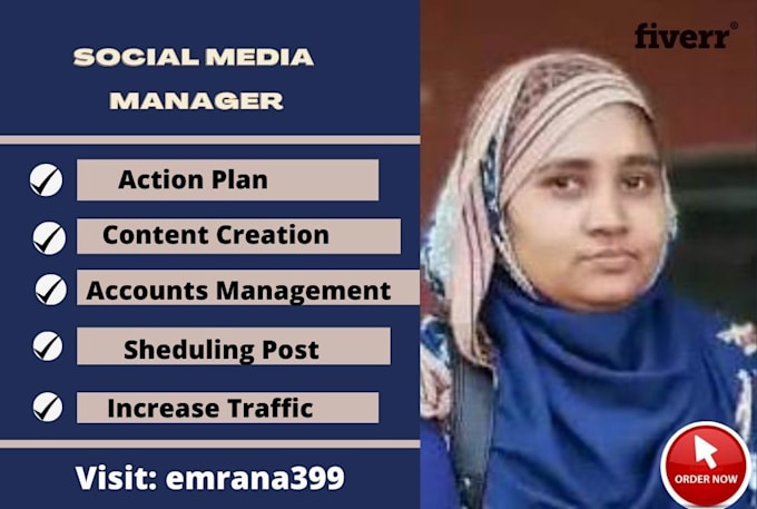 be your social media marketing manager with  content creator