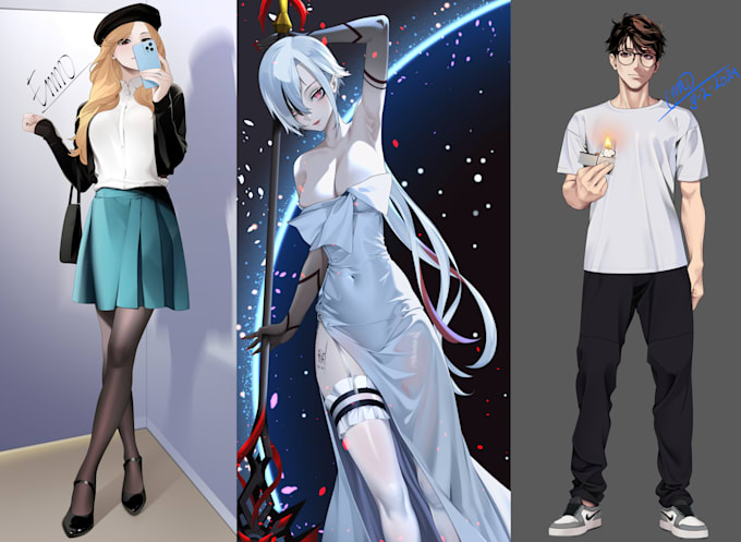 draw a visual novel anime character
