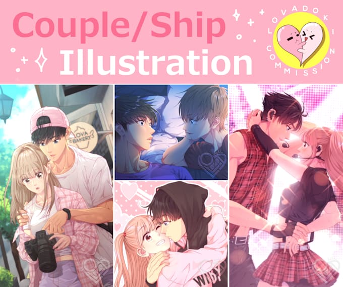draw a cute couple or ship in anime style