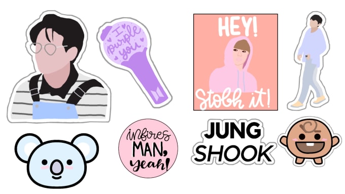 Design really cute stickers and washi tape by Yoongiverse | Fiverr