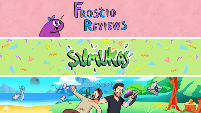 design and draw a youtube cartoon banner
