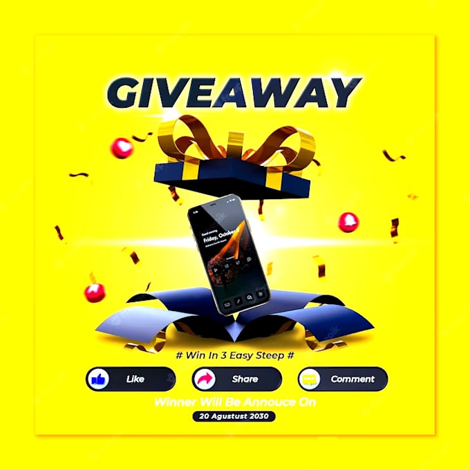 design giveaway banner, instagram post, facebook cover