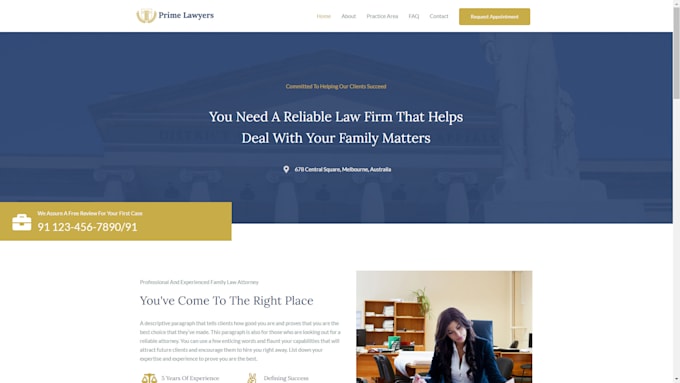 design a professional lawyer website
