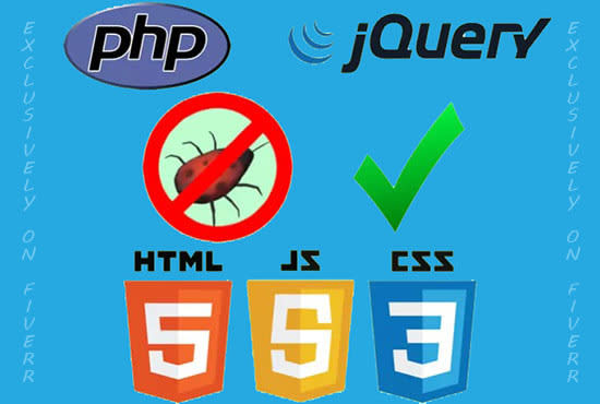 Fix any php, javascript, jquery, html, css issues of your website by ...