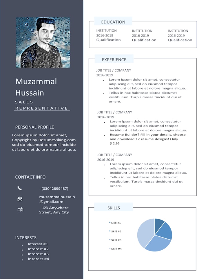 Design A Creative Resume Template Using Ms Word Or Publisher By Muzammal437 Fiverr