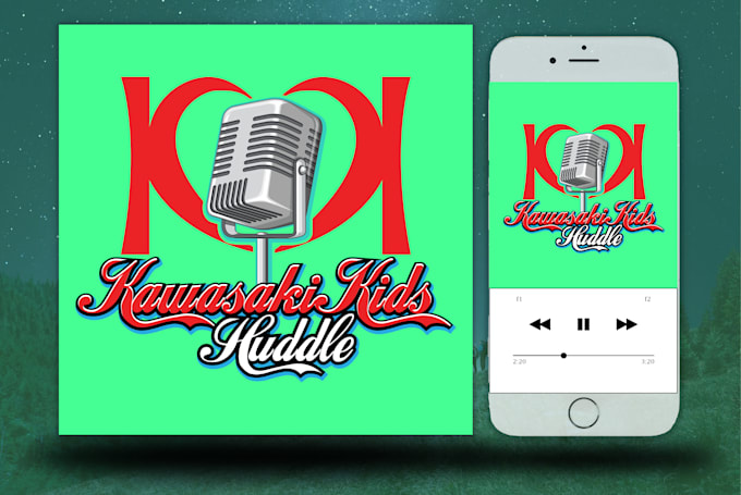 draw astonishing podcast logo design with cover art