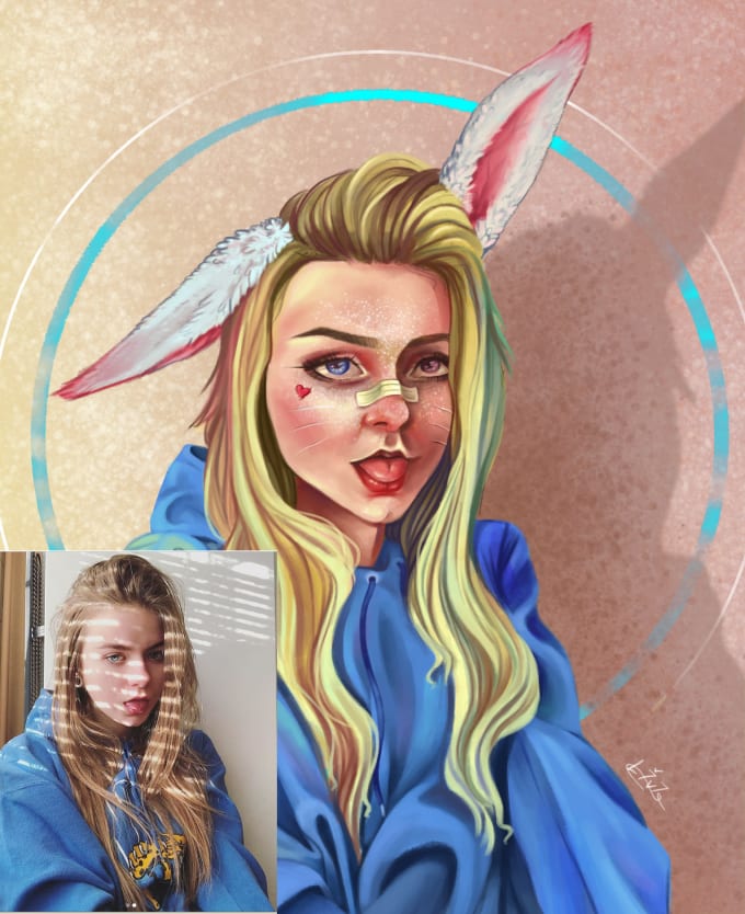 Draw you unique cartoon style portrait by Yelyzavetalebed Fiverr