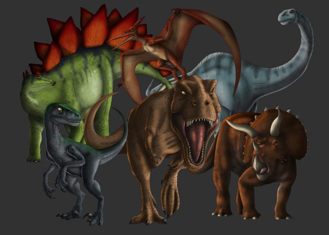 dessine de superbes dinosaures et animaux préhistoriques