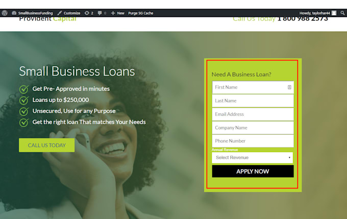 integrate web to lead capture form in wordpress for zoho CRM