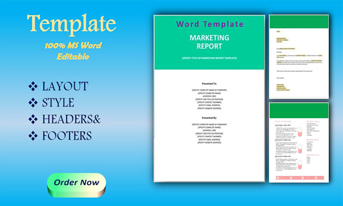 create professional ms word template document