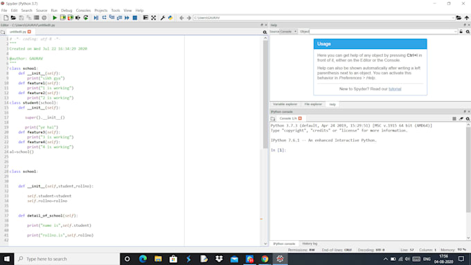 Do python coding in spyder by Gauravsharma633 | Fiverr