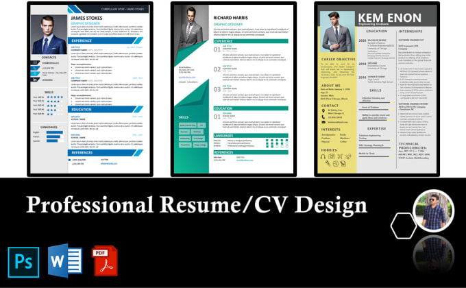 design professional resume, CV, curriculum vitae