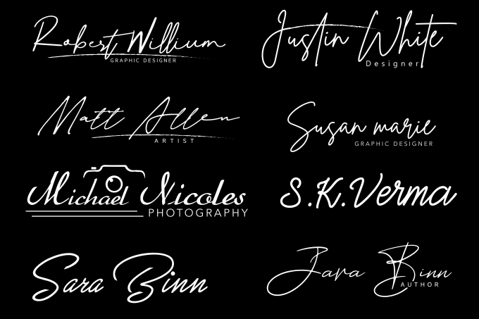 Design handwritten, signature, scripted calligraphy logo by Pixels ...