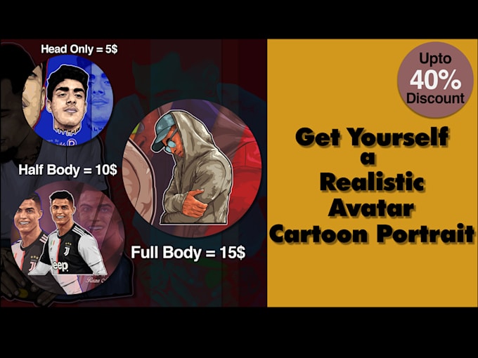 create your realistic avatar cartoon portrait from photo