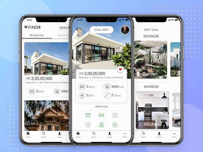 Create mobile real estate app, home listing for ios and android by