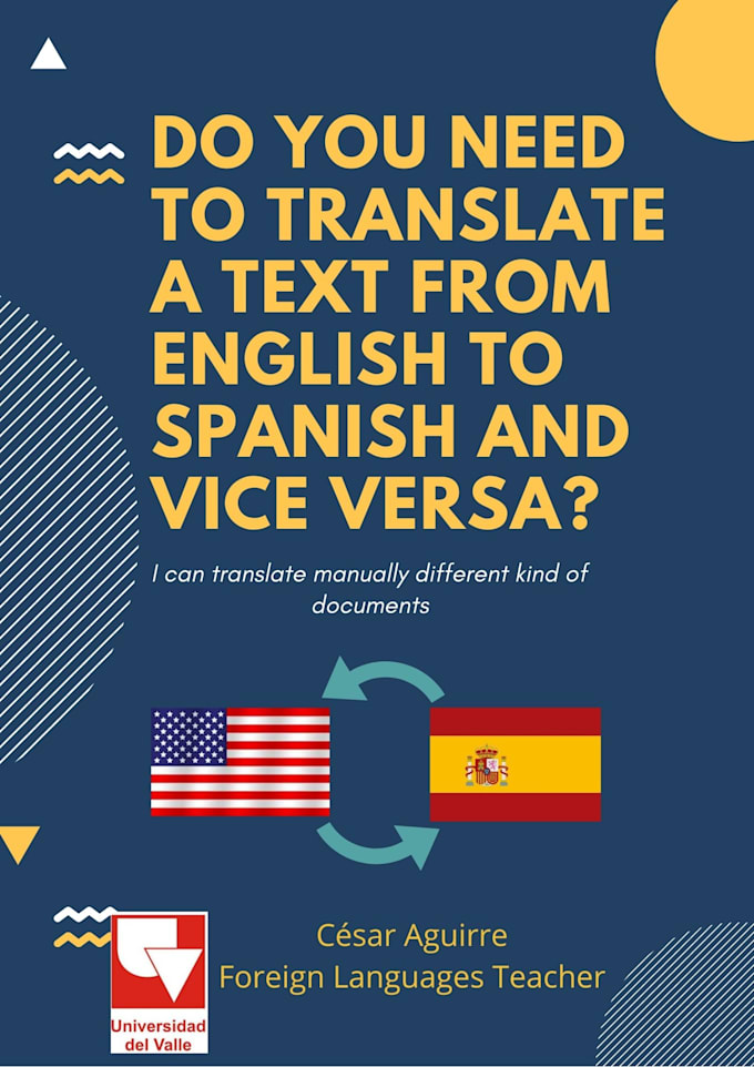 Translate your texts from english to spanish and vice versa by