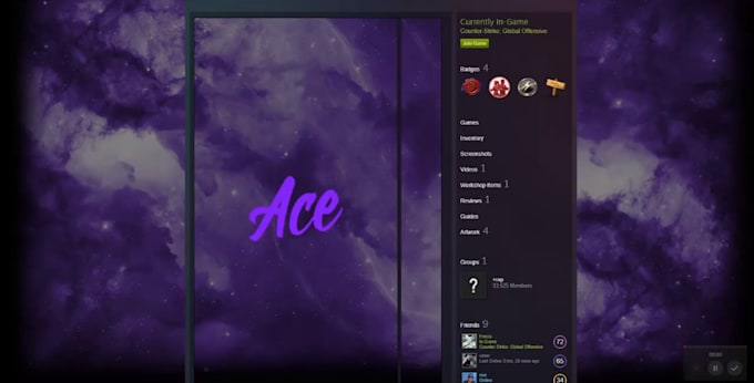 create clean steam artwork for your profile