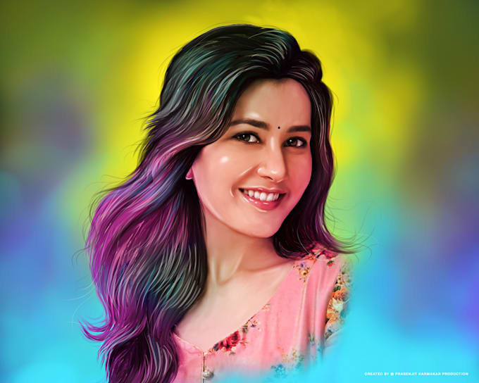 Draw your photo into beautiful digital oil painting by Pk_production