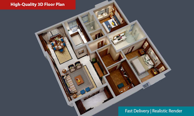 create professional 3d floor plan renderings