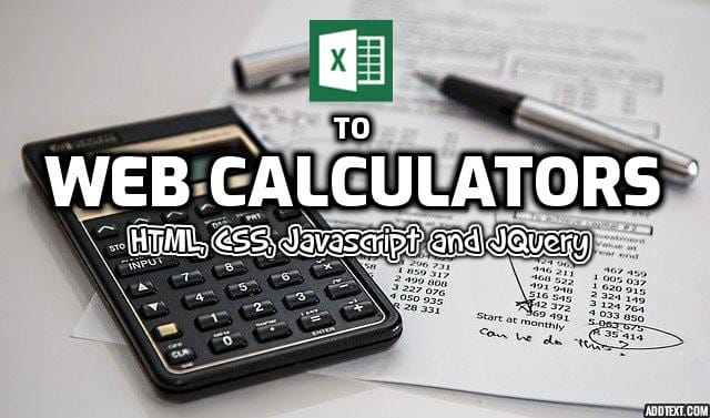 Convert excel to web calculator using html, css and javascript by ...