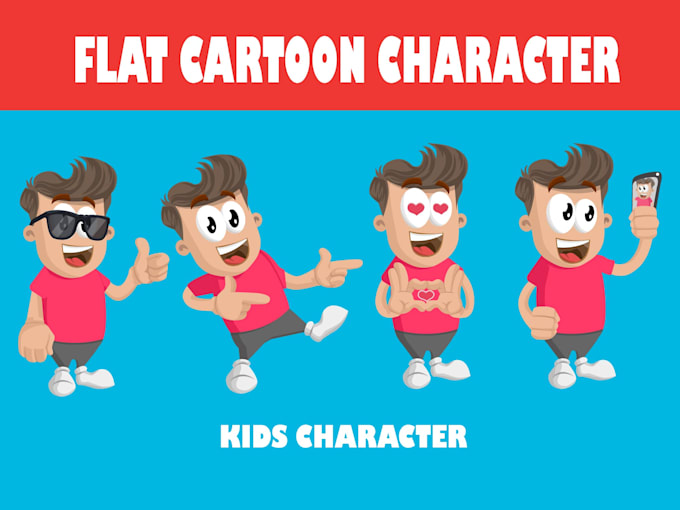 design flat cartoon character vector