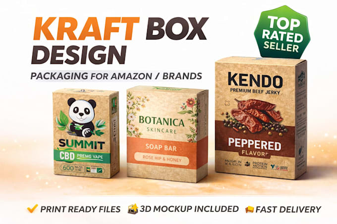 design premium kraft box packaging design print ready