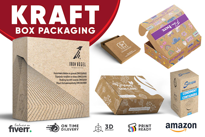 design kraft packaging box, product packaging and box design
