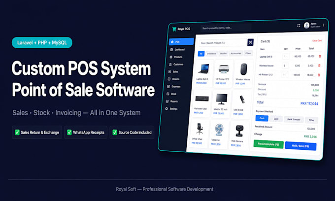 build online point of sale pos system with inventory management in laravel