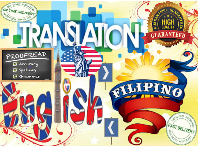 professionally translate english to filipino or tagalog
