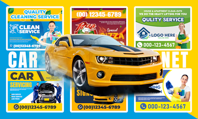 design car and truck magnet sign