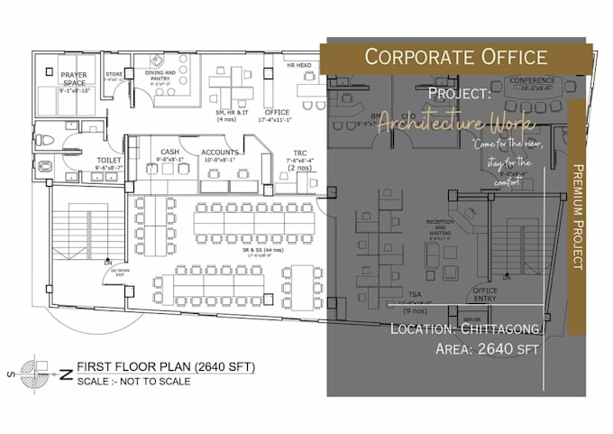 design floor plan, layout, section, elevation for your space