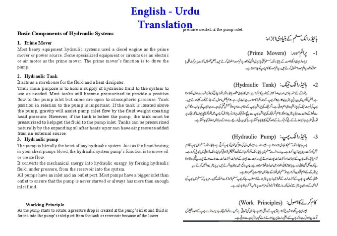 Translate english to urdu