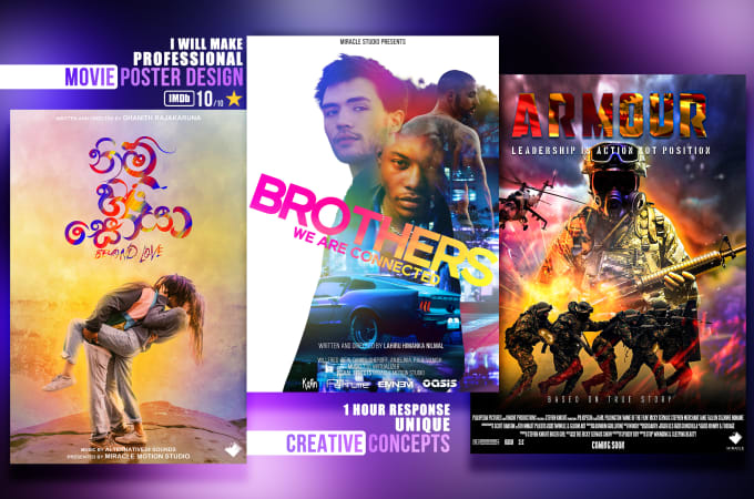 Hire a freelancer to design professional movie posters and film posters for you