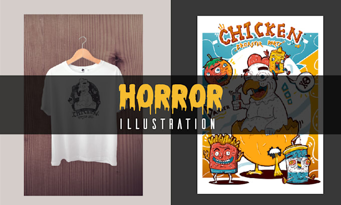 paint a grotesque illustration