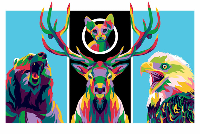 draw vector pop art for pets or any animals