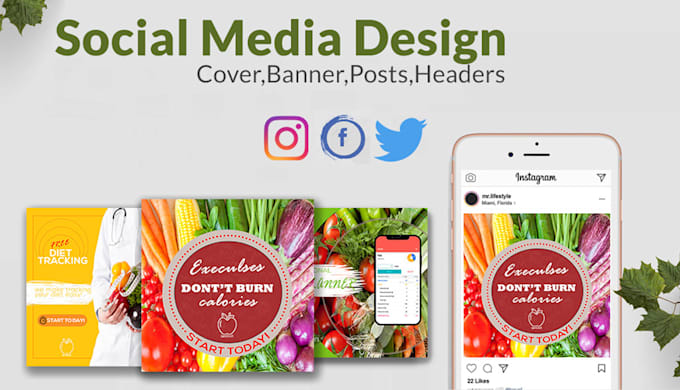design social media post and cover design