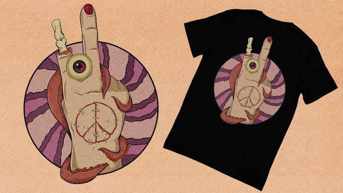 make tshirt design in distressed vintage and horror style
