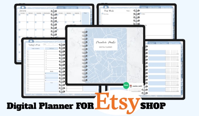 concevoir un planificateur numérique personnalisé, un journal, un  calendrier pour la boutique