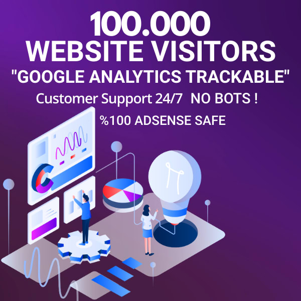 100k google analytics website page visitors targeted human traffic