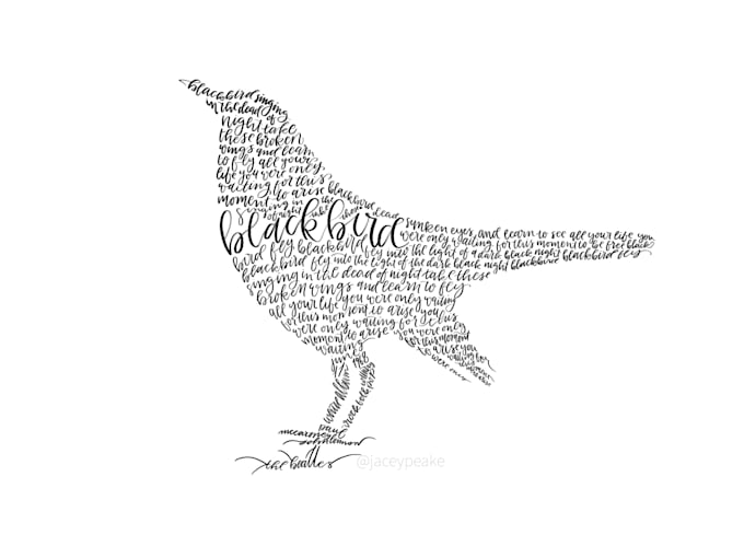write anything in calligraphy within a custom silhouette