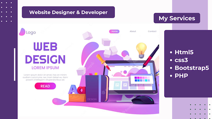 Design a responsive html css bootstrap website for you by Sadia1721 ...