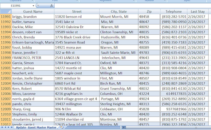 do excel and all data entry, web research for USA company