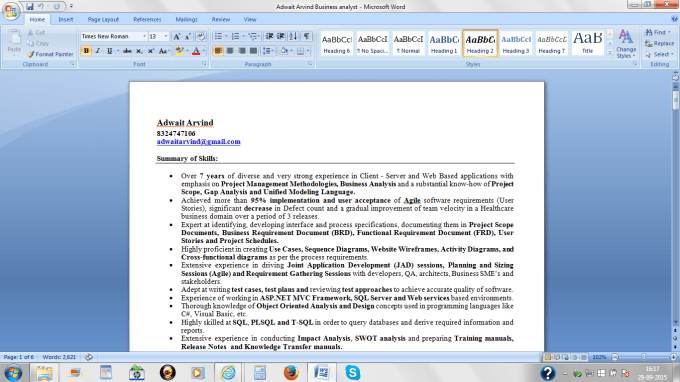 Write Resumes For It Domains Sap Mba Marketing And Hr By Amlendu11