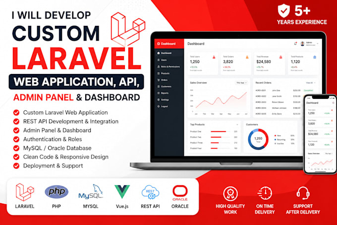 develop custom laravel web application